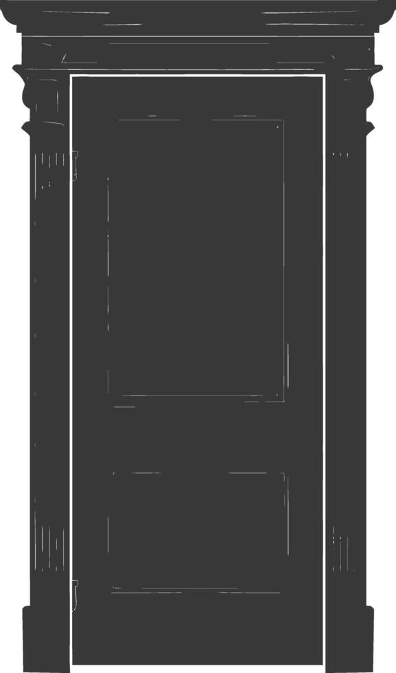 Silhouette door black color only vector