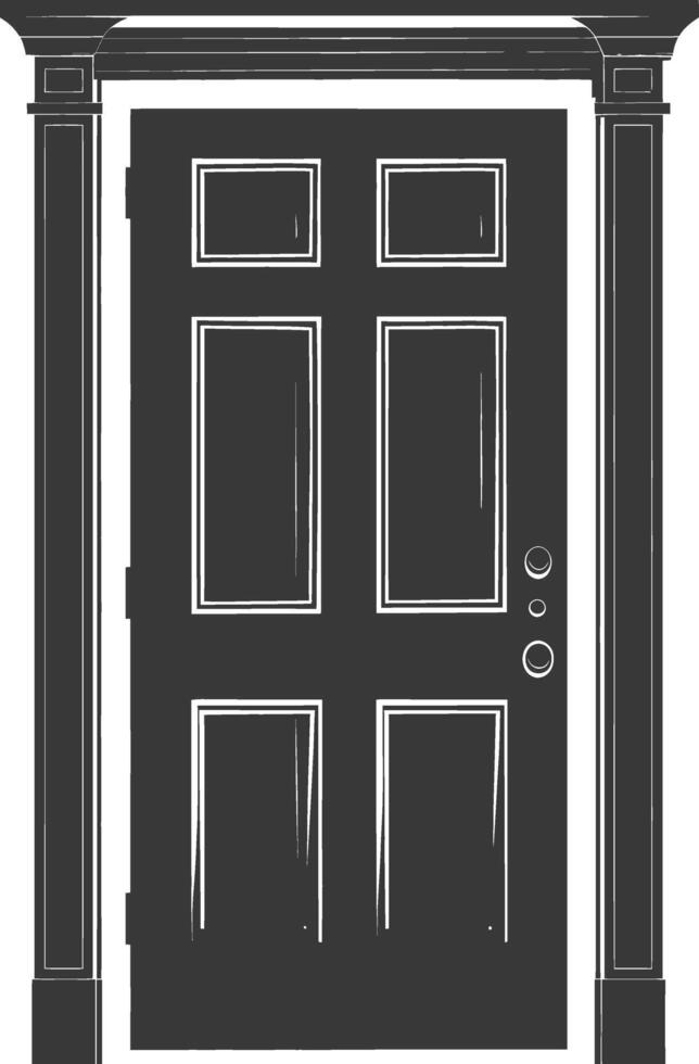 Silhouette door black color only vector