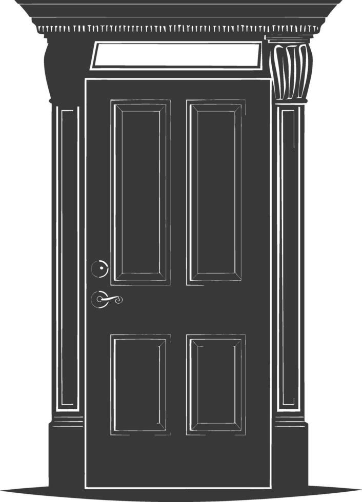 Silhouette door black color only vector