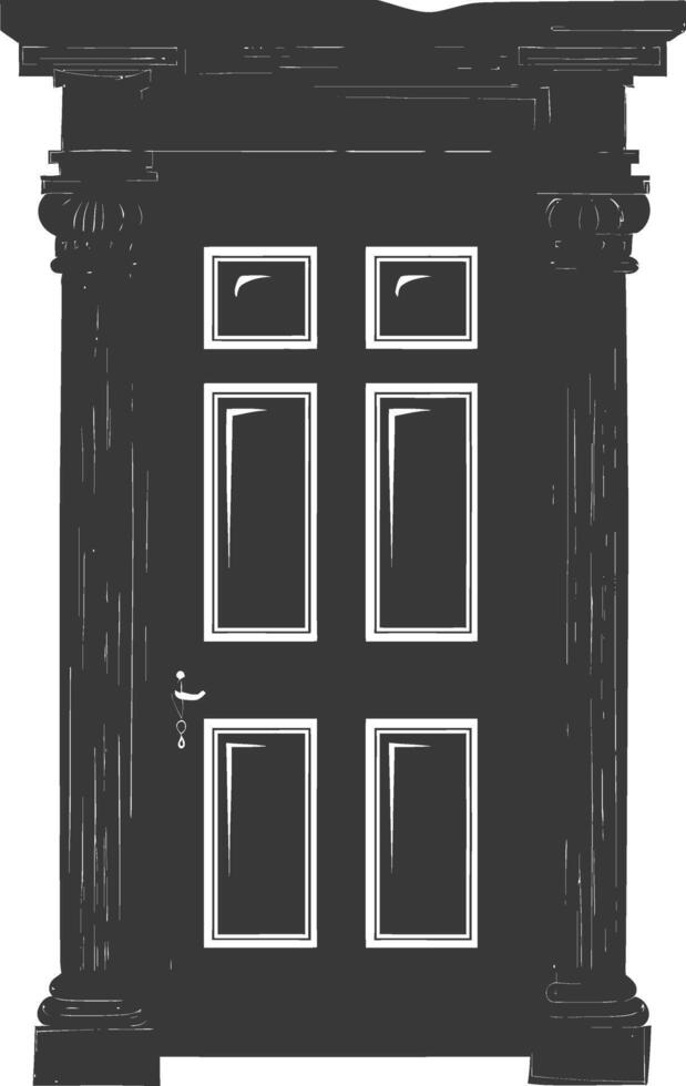 Silhouette door black color only vector