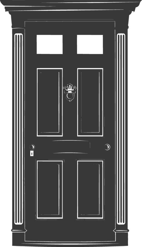 Silhouette door black color only vector