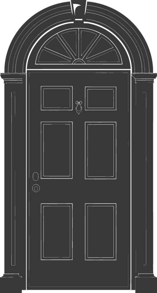 Silhouette door black color only vector