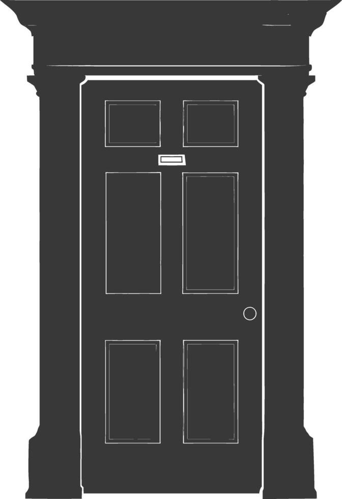 Silhouette door black color only vector