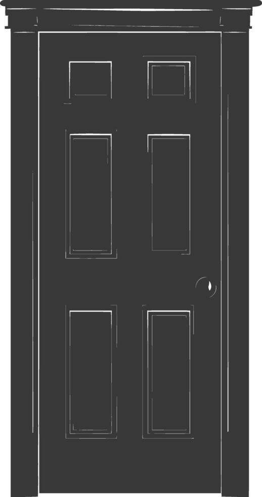 Silhouette door black color only vector