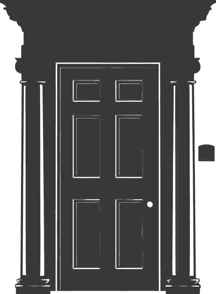 Silhouette door black color only vector