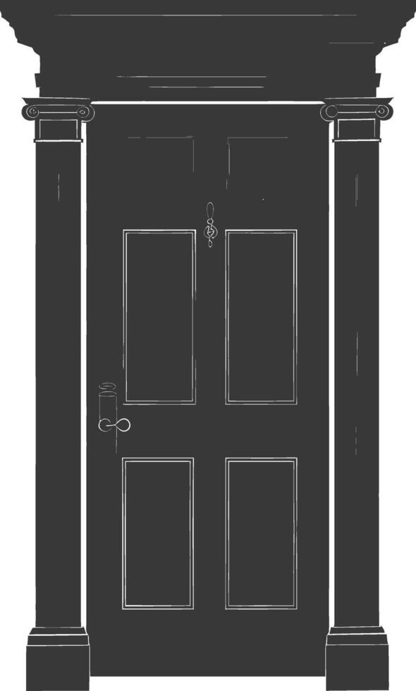 Silhouette door black color only vector
