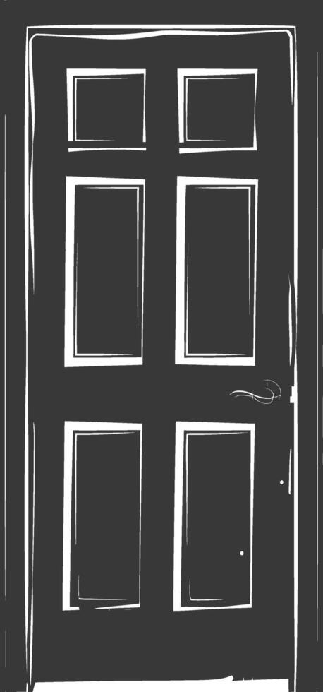 Silhouette door black color only vector