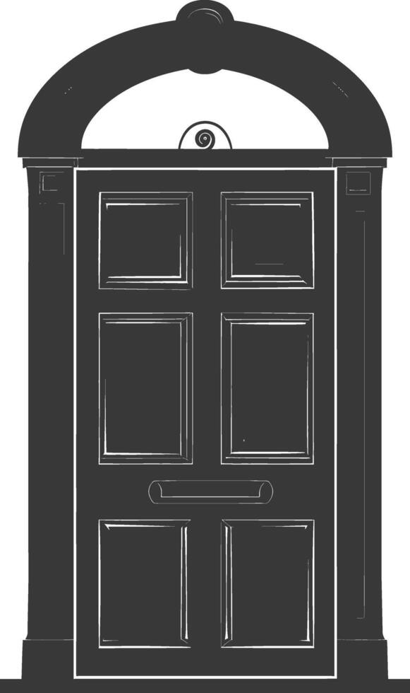 Silhouette door black color only vector