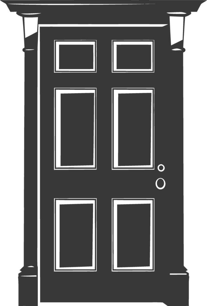 Silhouette door black color only vector