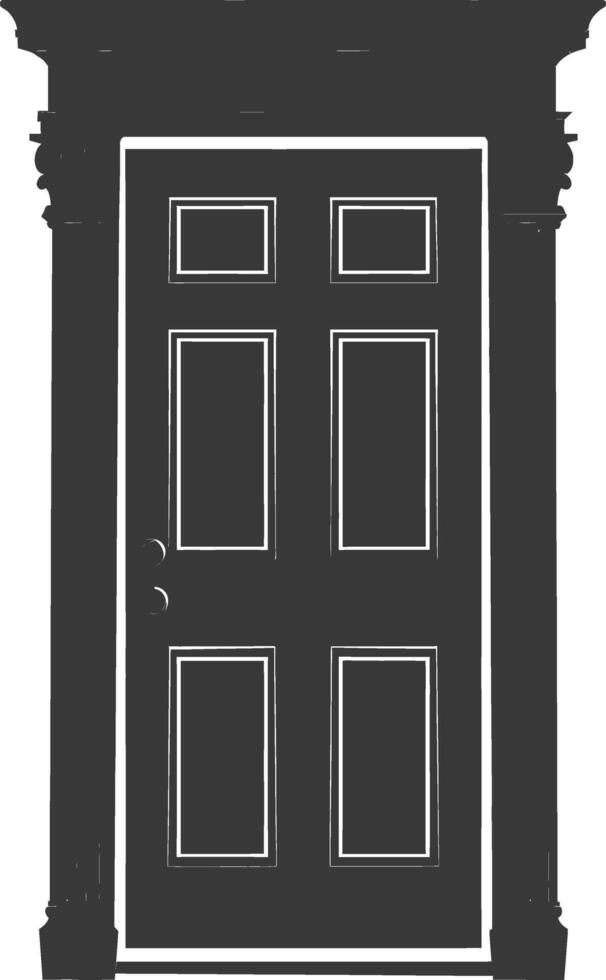 Silhouette door black color only vector