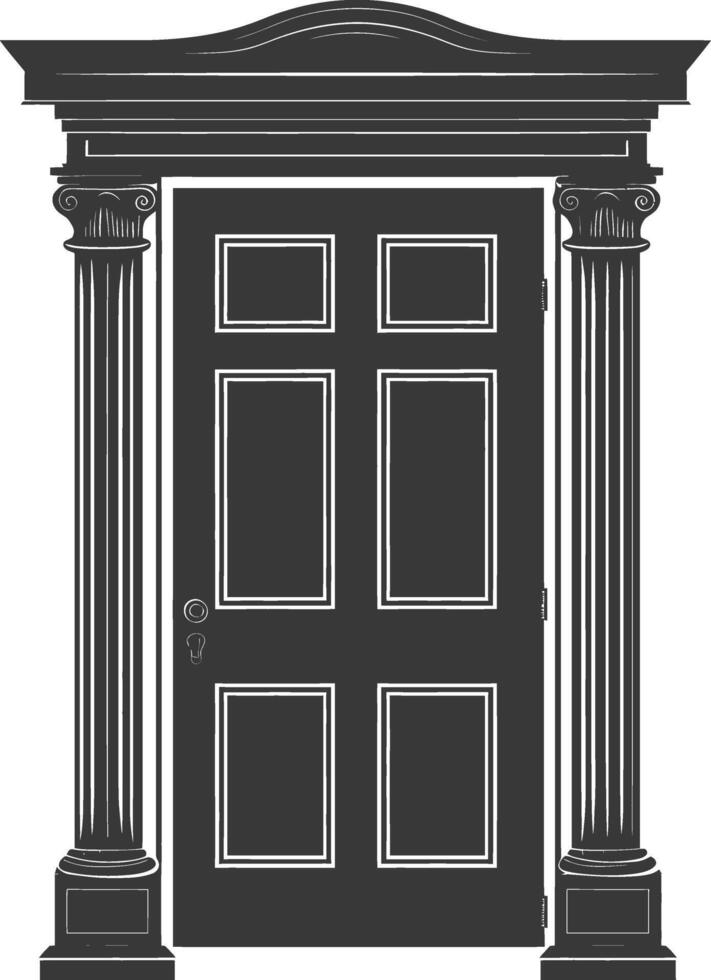 Silhouette door black color only vector