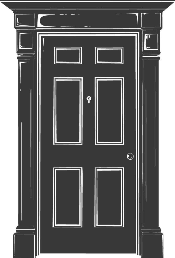 Silhouette door black color only vector
