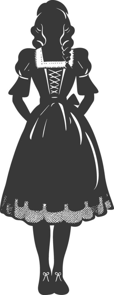 Silhouette independent germany women wearing dirndl black color only vector