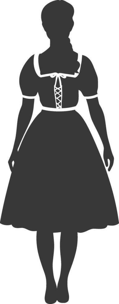 Silhouette independent germany women wearing dirndl black color only vector