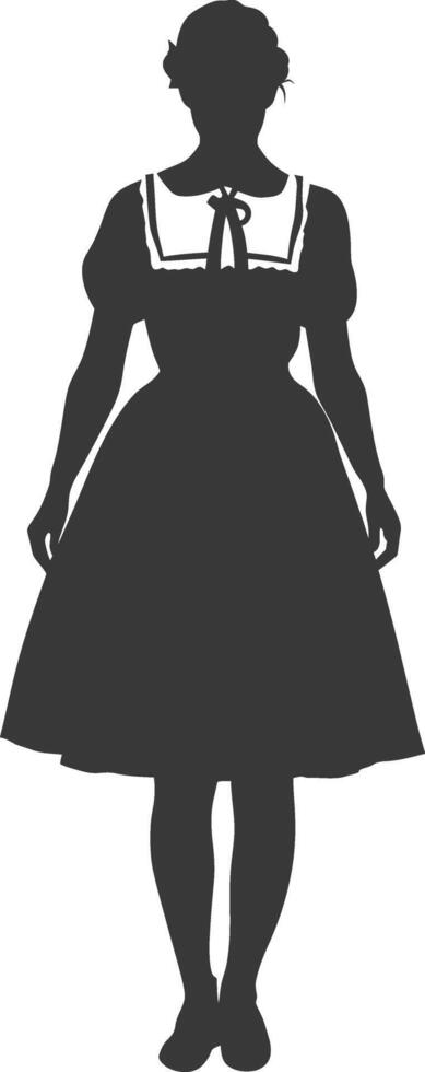 Silhouette independent germany women wearing dirndl black color only vector