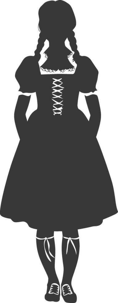 Silhouette independent germany women wearing dirndl black color only vector