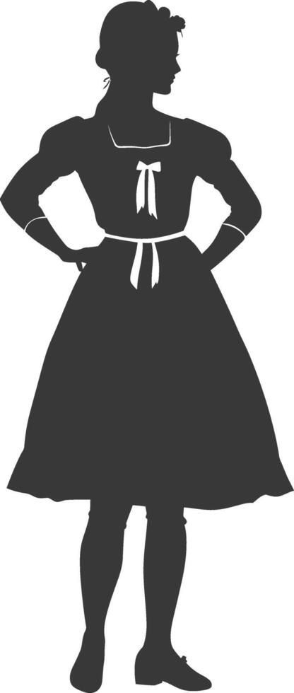 Silhouette independent germany women wearing dirndl black color only vector