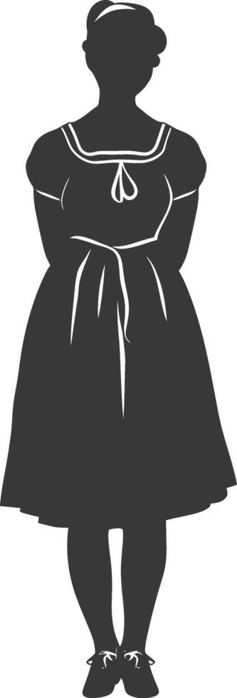 Silhouette independent germany women wearing dirndl black color only vector