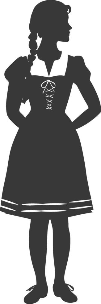 Silhouette independent germany women wearing dirndl black color only vector