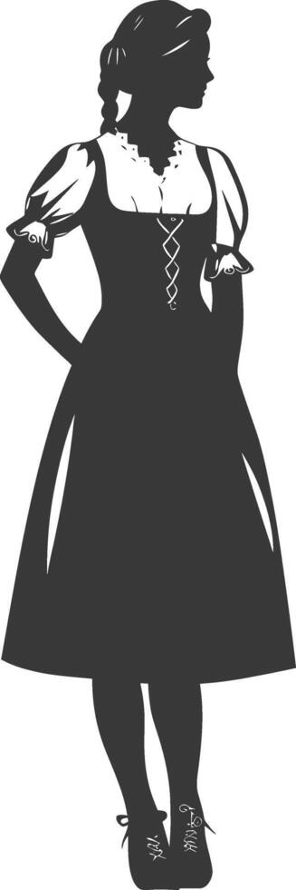 Silhouette independent germany women wearing dirndl black color only vector