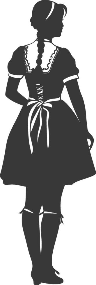 Silhouette independent germany women wearing dirndl black color only vector