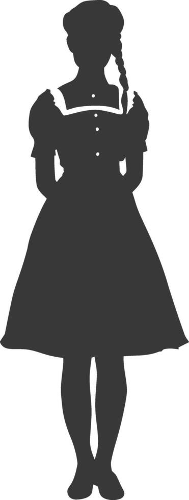 Silhouette independent germany women wearing dirndl black color only vector
