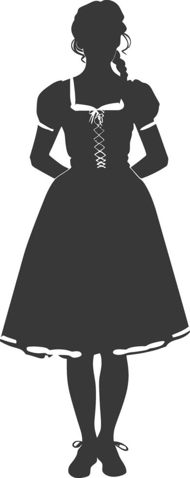 Silhouette independent germany women wearing dirndl black color only vector