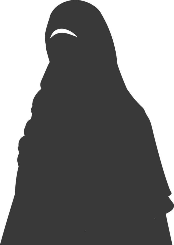 Silhouette hijab symbol black color only vector