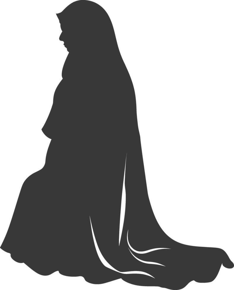 Silhouette hijab symbol black color only vector