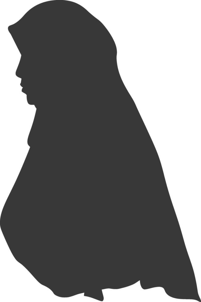 silueta hijab símbolo negro color solamente vector