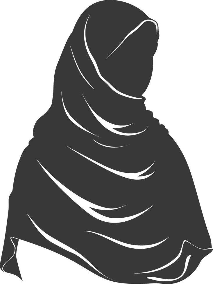 silueta hijab símbolo negro color solamente vector