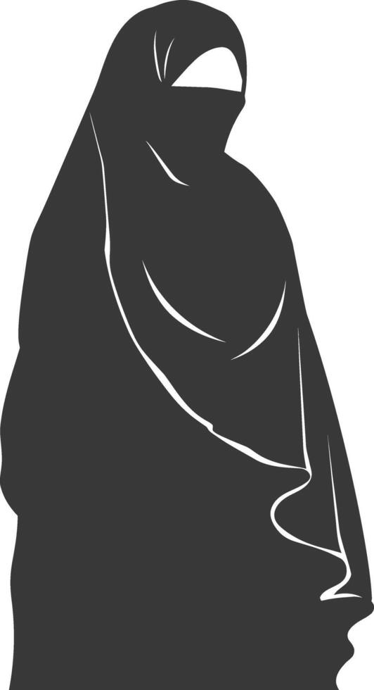 Silhouette hijab symbol black color only vector
