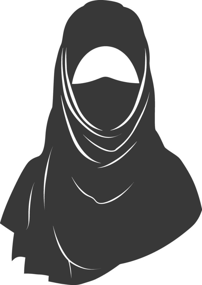 Silhouette hijab symbol black color only vector