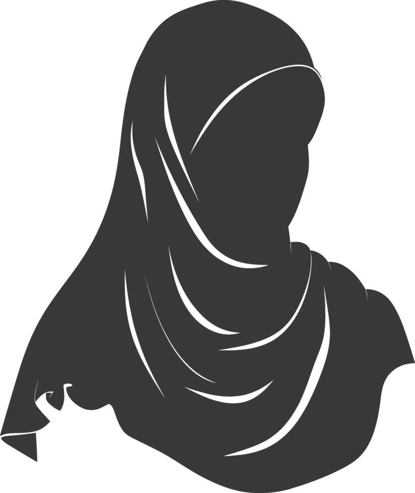 Silhouette hijab symbol black color only vector