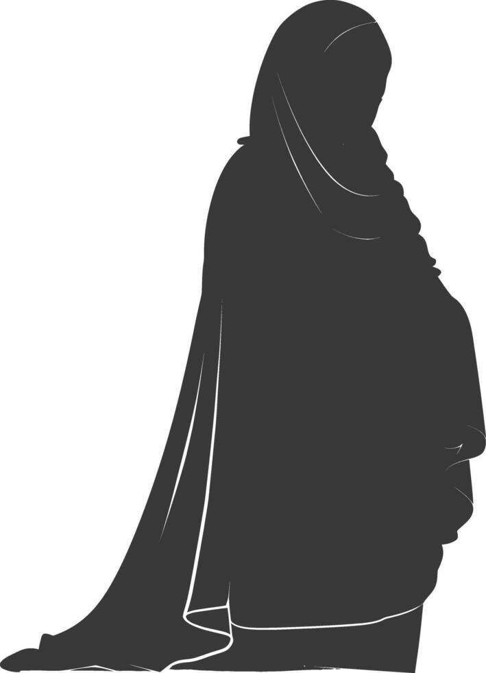 Silhouette hijab symbol black color only vector