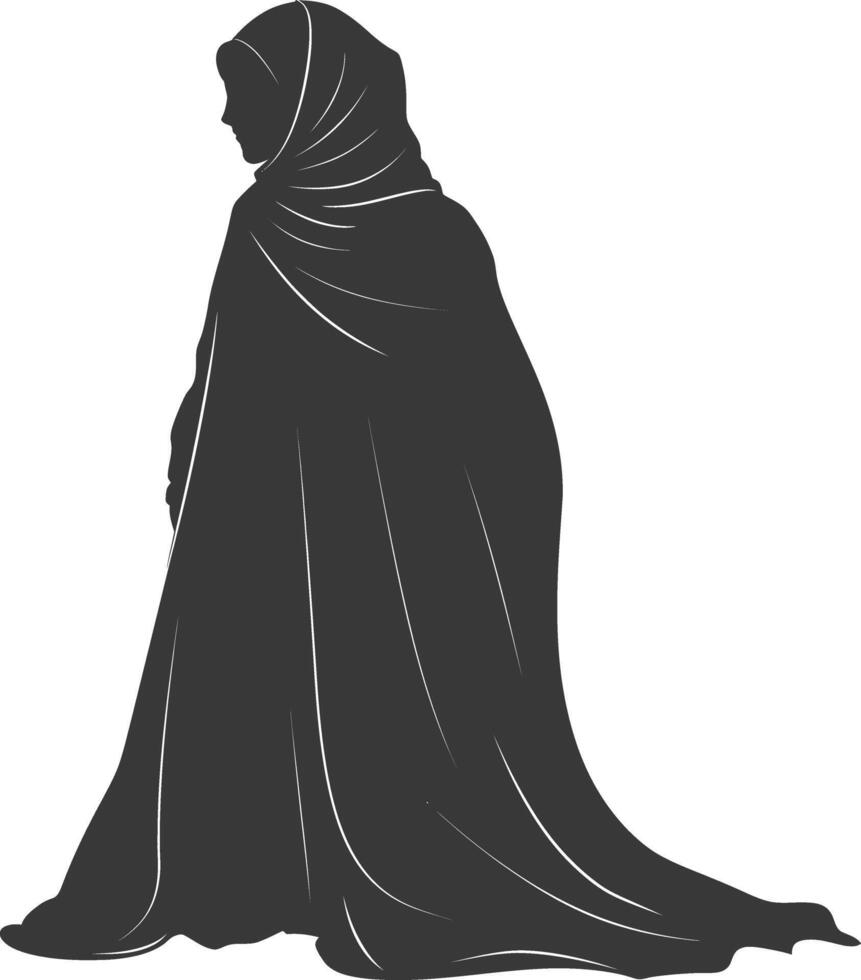 Silhouette hijab symbol black color only vector