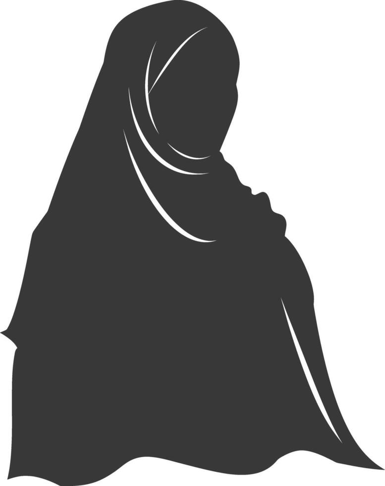 Silhouette hijab symbol black color only vector