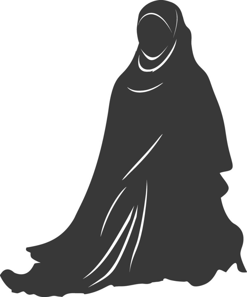 Silhouette hijab symbol black color only vector
