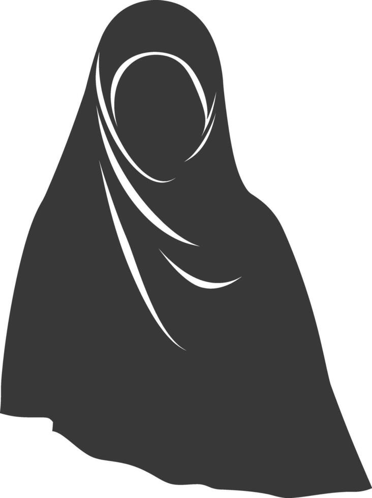 Silhouette hijab symbol black color only vector