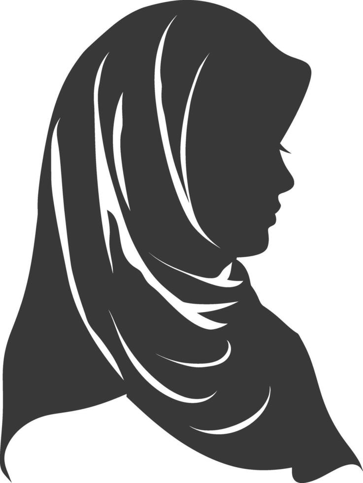 Silhouette hijab symbol black color only vector