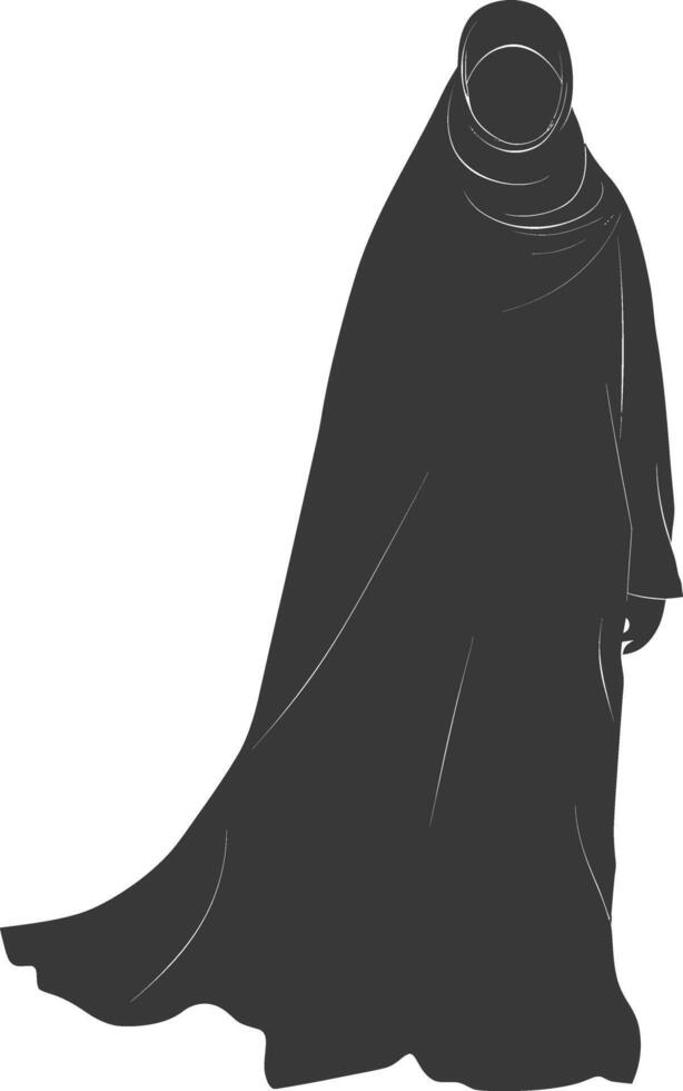 silueta hijab símbolo negro color solamente vector