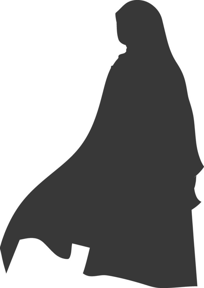 Silhouette hijab symbol black color only vector