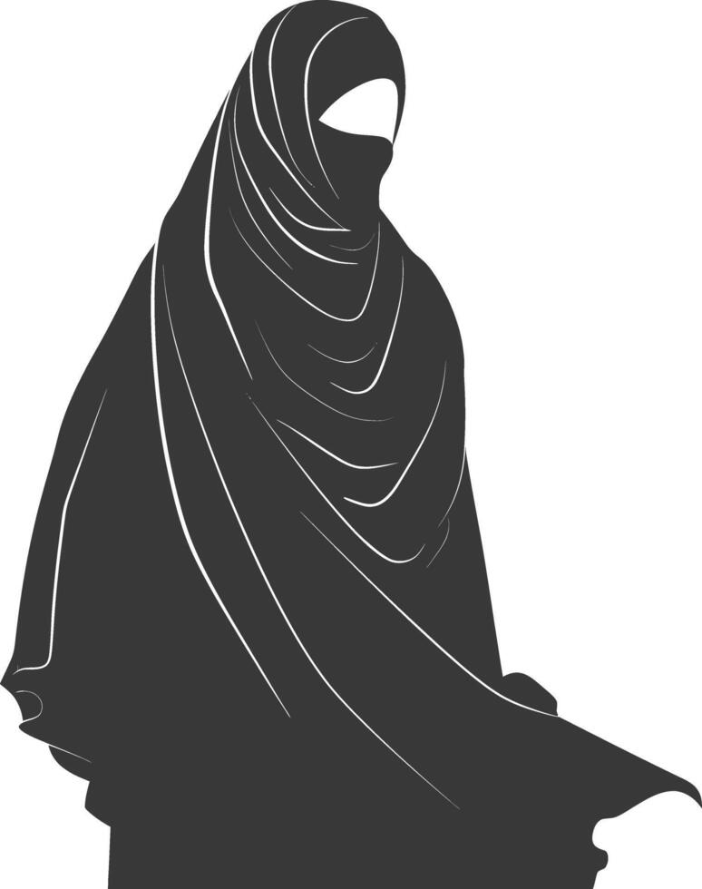 Silhouette hijab symbol black color only vector