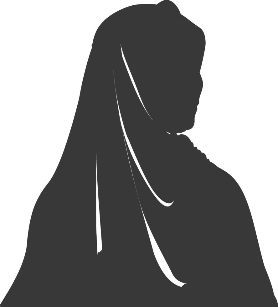Silhouette hijab symbol black color only vector
