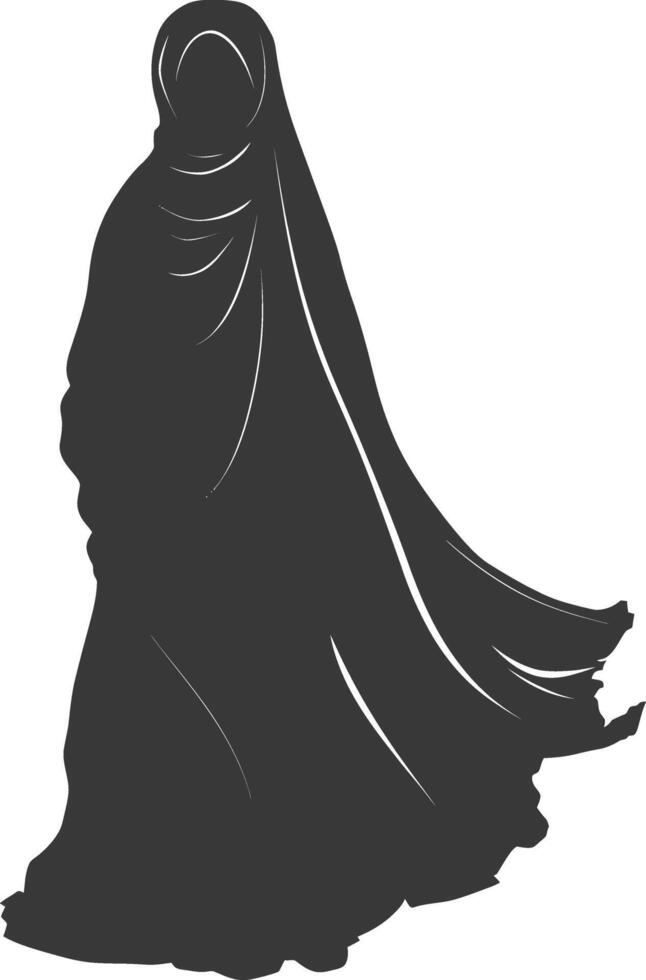 silueta hijab símbolo negro color solamente vector