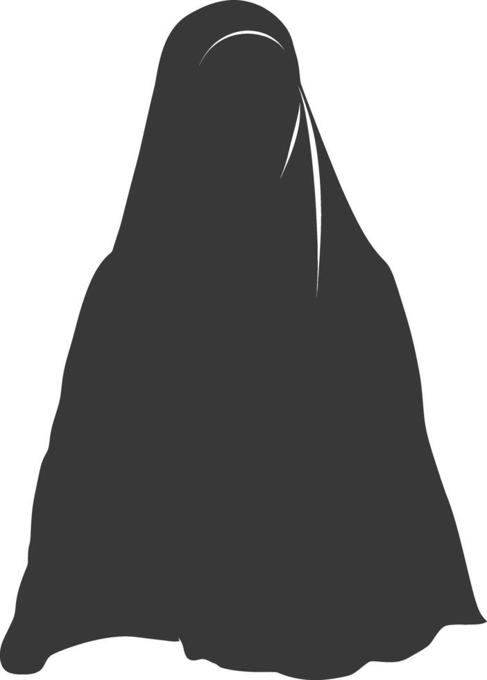 Silhouette hijab symbol black color only vector