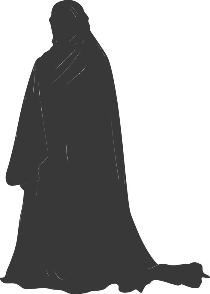 Silhouette hijab symbol black color only vector