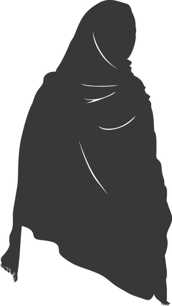 Silhouette hijab symbol black color only vector