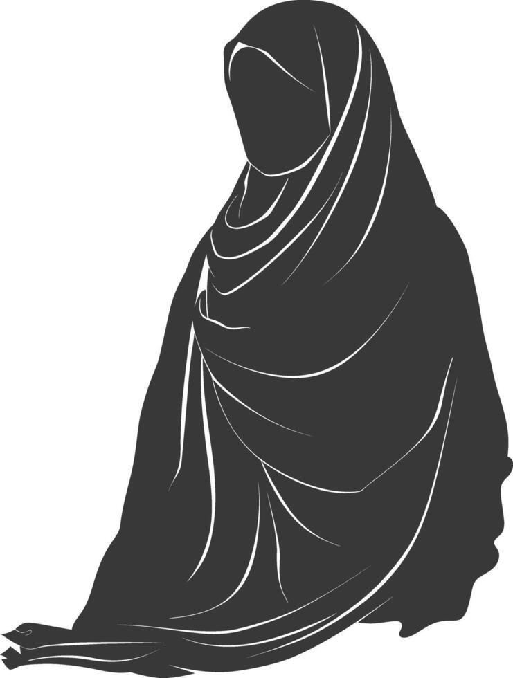 Silhouette hijab symbol black color only vector