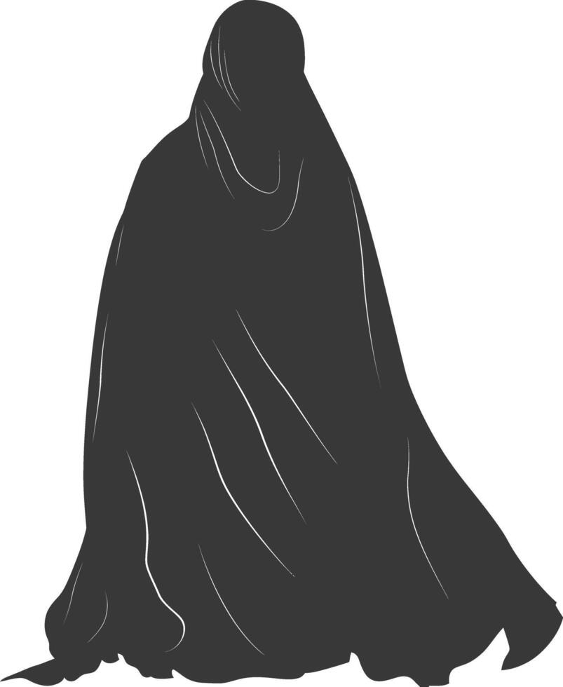 Silhouette hijab symbol black color only vector